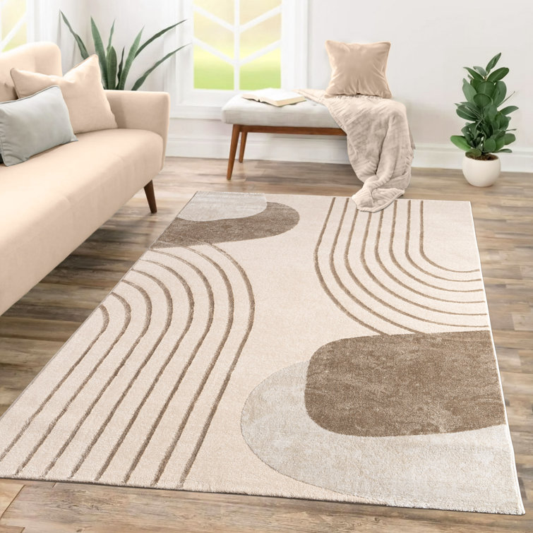 Modern Area Rug for Living Room with Geometric Boho Pattern