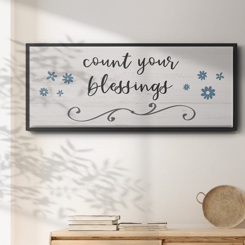Count Blessings- Framed Canvas, 20" H x 50" W