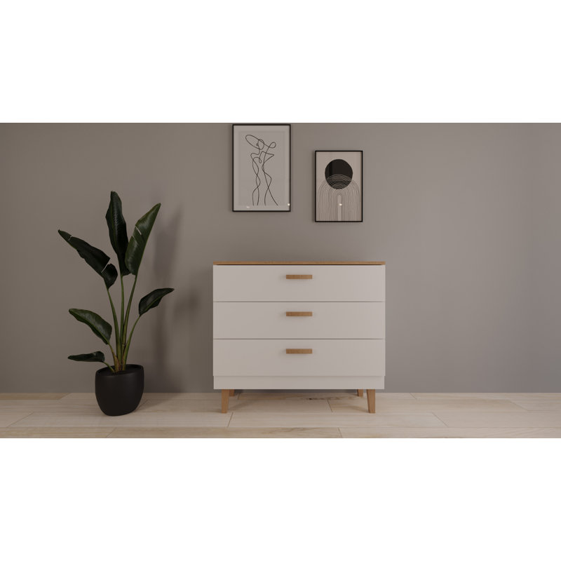 Amirah 100cm Sideboard, White/Brown