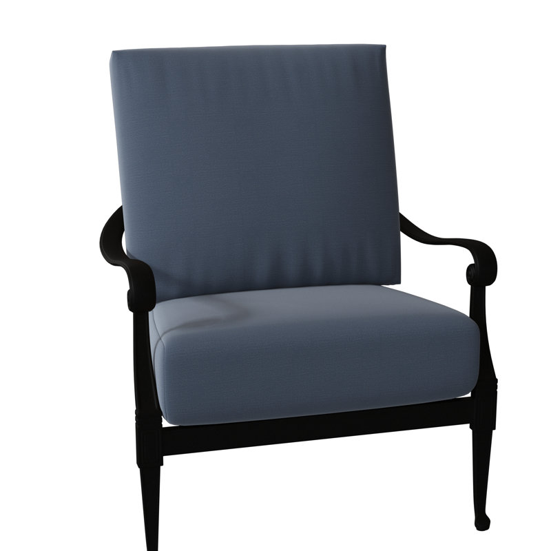 Chaise de patio Wiltshire, Noir texturé, Sunbrella® Spectrum denim
