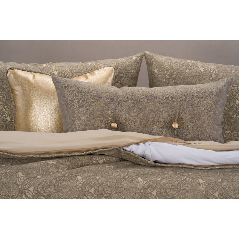 Ensemble de housse de couette à motif floral scintillant Garden Party, Housse de couette de taille simple + 2 coussins dÃ
