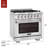 KUCHT Professional 36 in. 5.2 cu. ft. Natural Gas Range and Convection Oven in Stainless Steel with True Simmer Burners-96898029-96898032