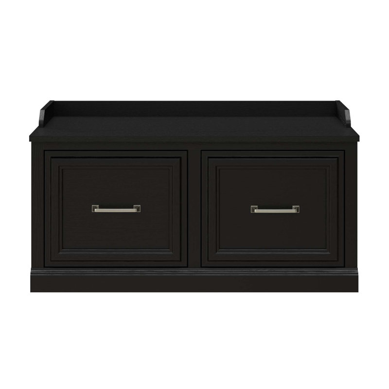 Arulappu Storage Bench, Black Suede Oak
