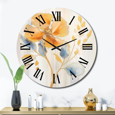 Yellow Blue Harmony In Chaos II Metal Wall Clock