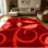 Tapis de salon à motif de volutes rouge bourgogne 1pc pour le salon, doux et confortable, convient à toutes les saisons, facile à entretenir, tapis de sol intérieur lavable à la machine, sous la table de ferme convenant à la table à manger, au vestibule, à la chambre à coucher, à la cuisine et à la maison