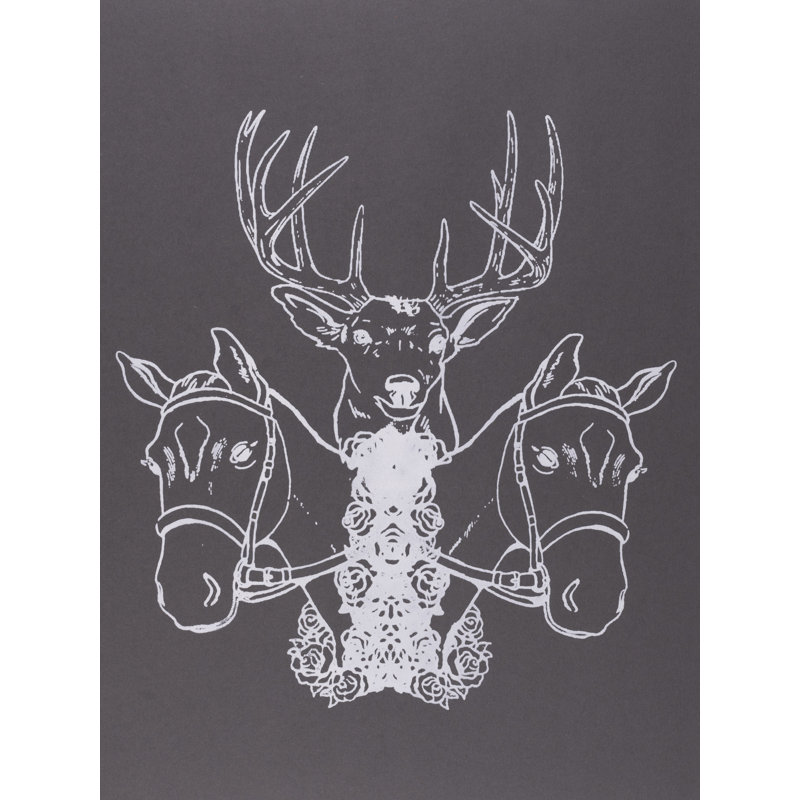 Two Horses And A Deer Print by Jphono 1, Wrapped Canvas, 32" H x 24" W