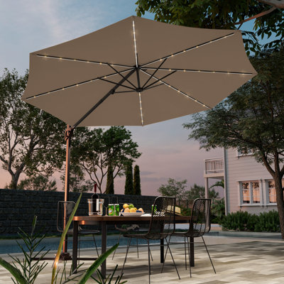 Parasol rond en porte-à-faux 10 pi à DEL