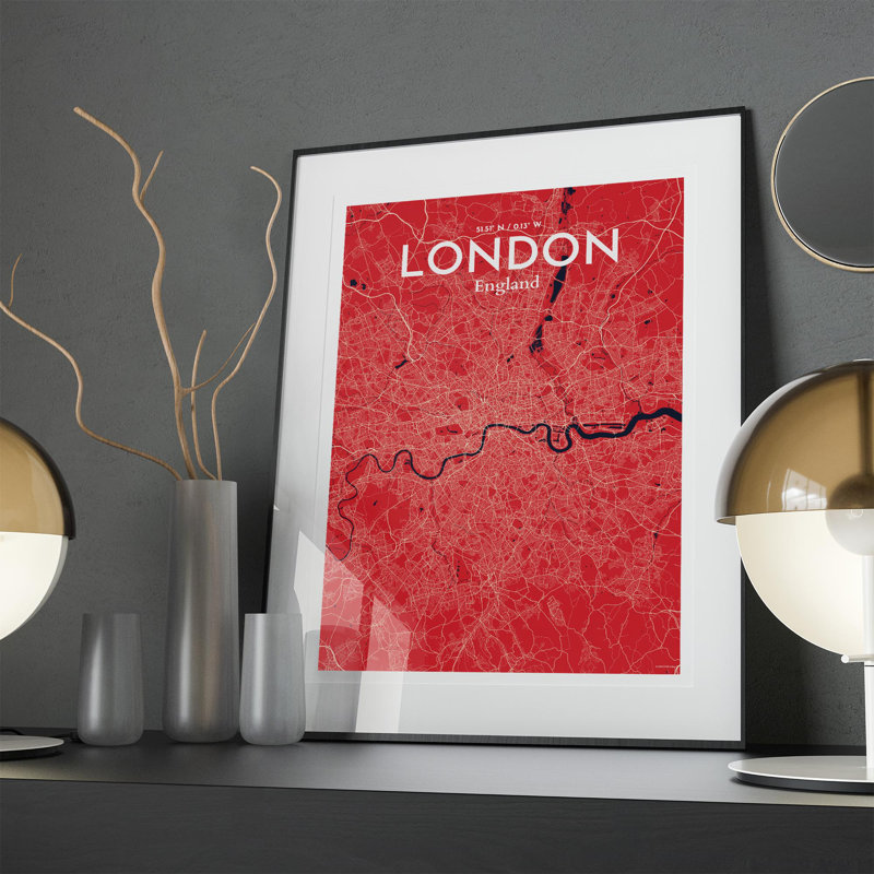 London City Map In Nautical - No Frame Print, 27.6cm H x 19.7cm W x 0.05cm D