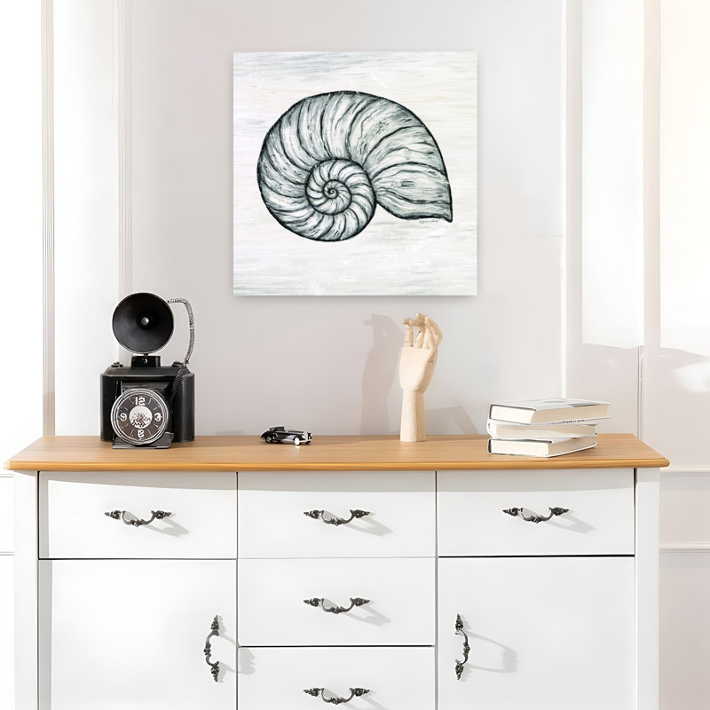 Coquillage nautique côtier avec coquille de Nautilus, H 18 po x l 18 po