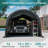 12 X 20 Ft Heavy Duty Carport, Portable Garage With All-Steel Frame,  Round Style Roof