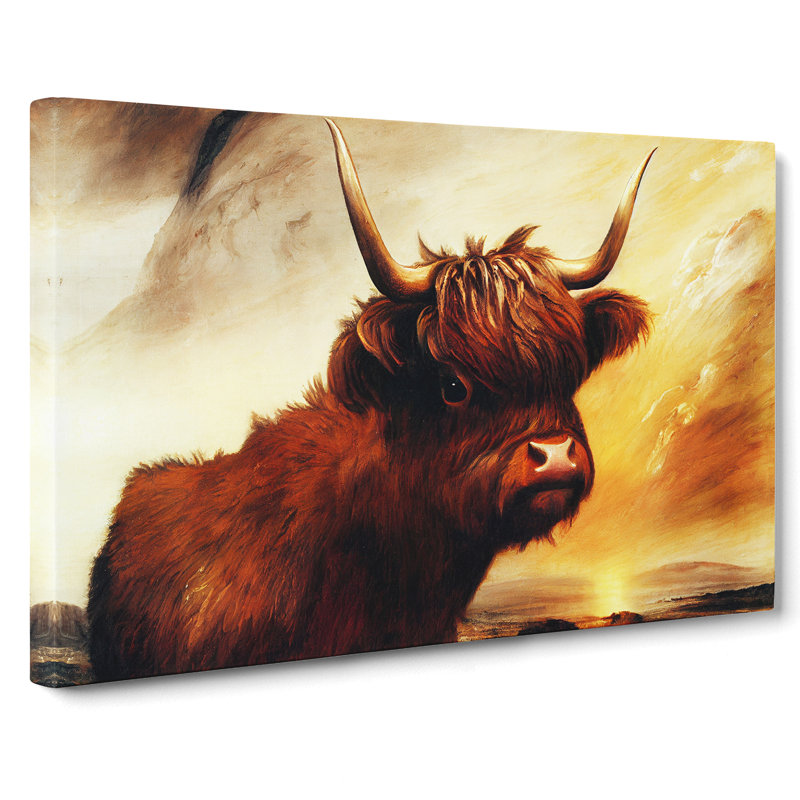 The Iconic Highland Cow - Wrapped Canvas, 40cm H x 60cm W x 3cm D