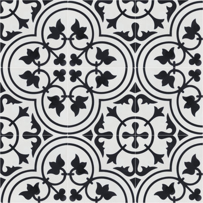 Carreau de mur et plancher à motif de ciment 8 po x 8 po Tulips