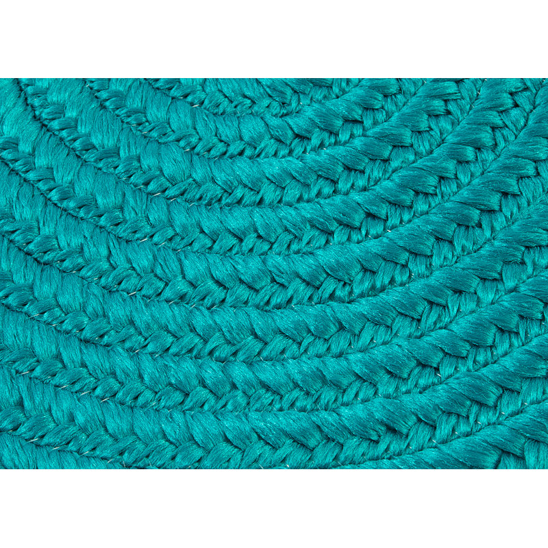 Tapis turquoise réversible pour l'intérieur et l'extérieur Audryanna, Ovale 7 pi x 9 pi