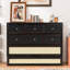 Lit escamotable pleine grandeur avec grands tiroirs de rangement, armoire-lit peu encombrante, conception en rotin, capacité de 450 lb, espresso-129588152