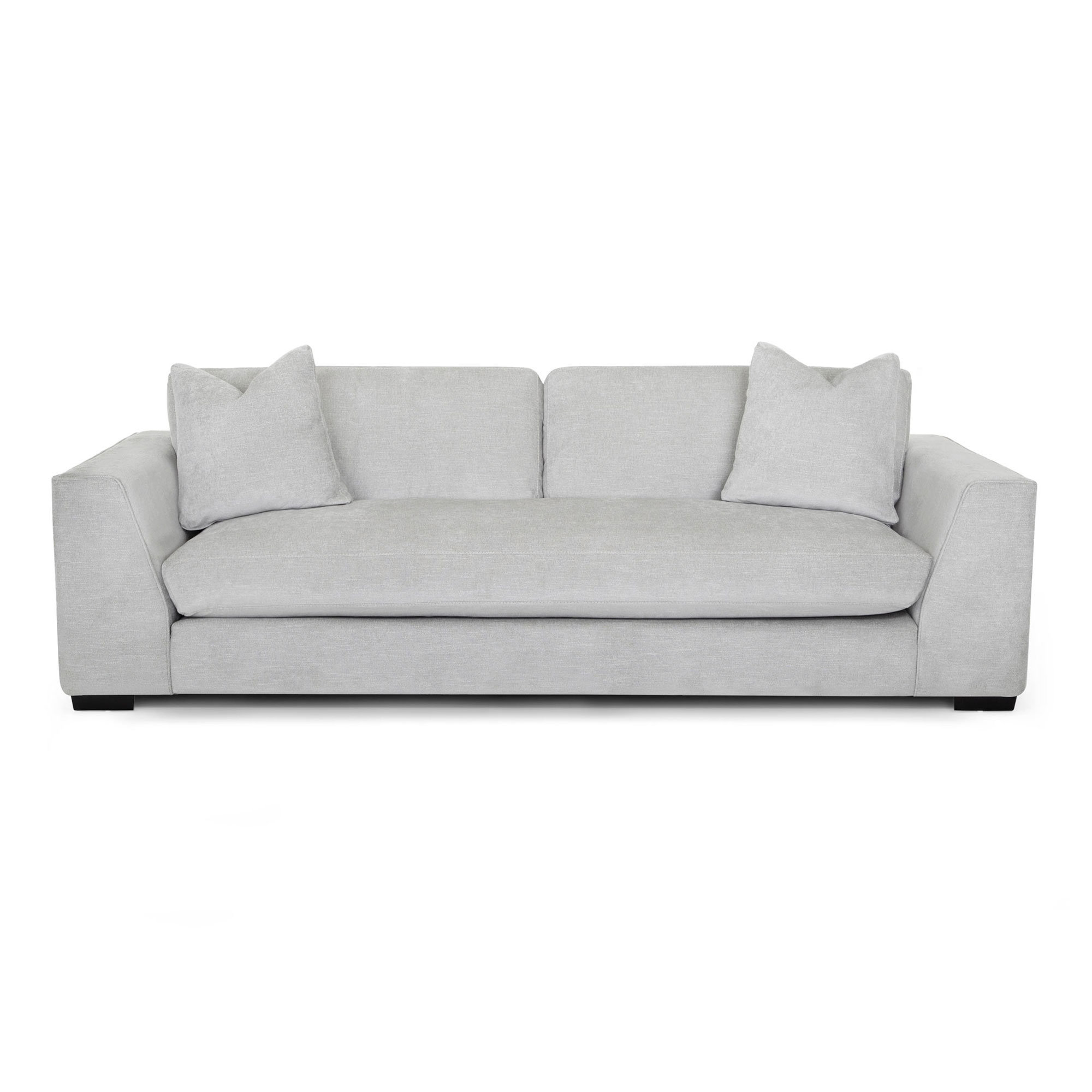 Benehaley 100'' Upholstered Sofa, Virtue Ash Basketweave