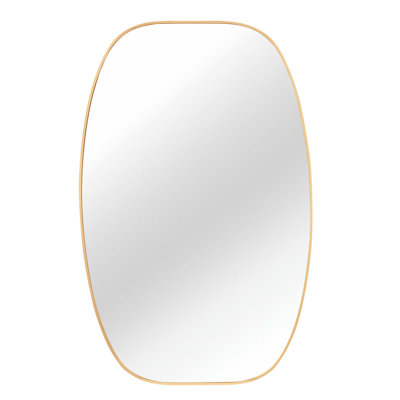 30x48 in Gold Metal Framed Oval Vanity Bathrrom Mirror for Wall