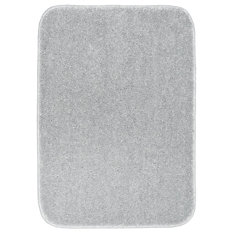 Tapis pour salle de bain en nylon Monarrez avec envers antidérapant, Simple - L 24 po x l 17 po, Argenté