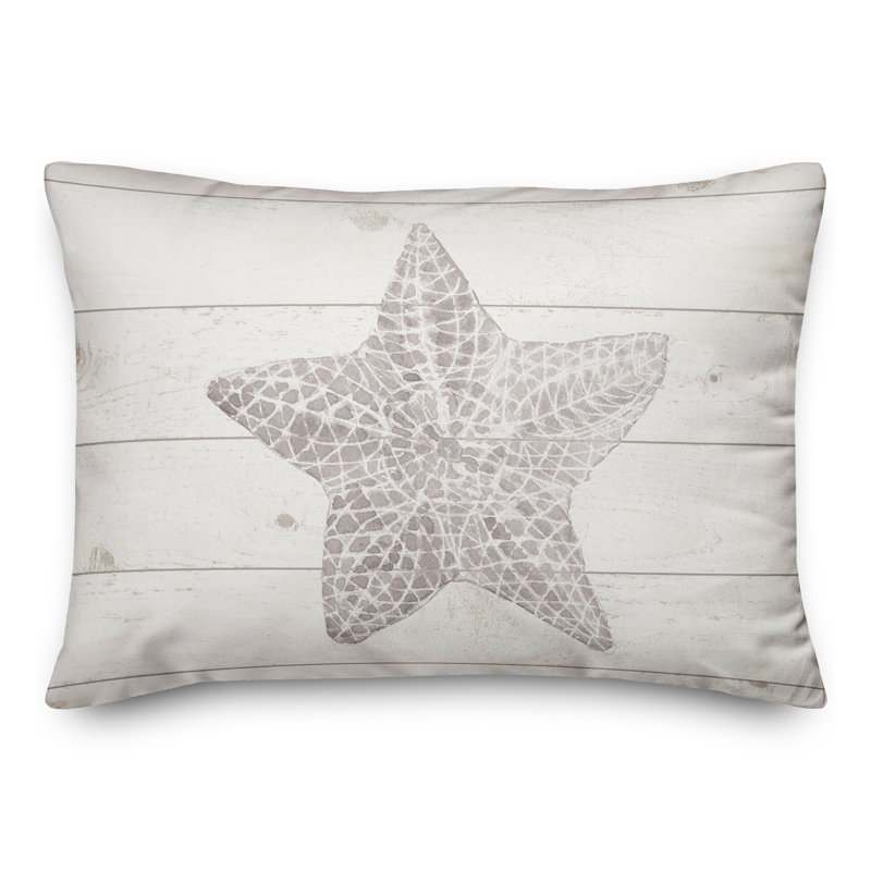  Housse et insert d'oreiller rectangulaire Starfish, Gris