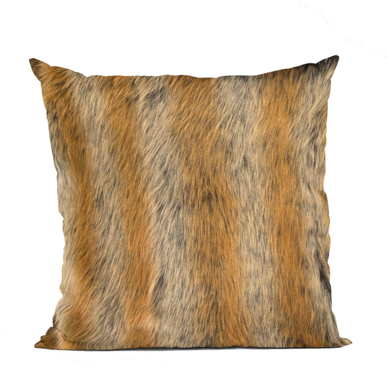 Animal Print Reversible Throw Pillow, 18" x 18", Animal Print, Brown/Gold