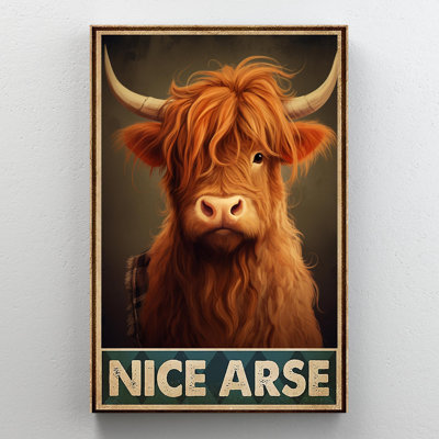 «Lashona Highland Cattle Nice Ass», impression sur toile