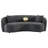 Luxe Dark Grey Upholstered Curved Sofa
