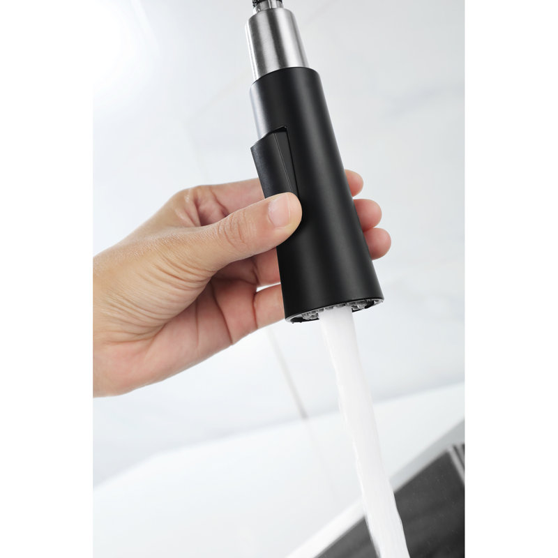Matte Black Laundry Sink Faucet, 1.8 Gpm Stainless Steel With Pull Down And Soap Dispenser, Easy Installation Spray Kitchen Dispenser For