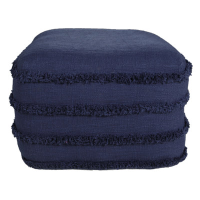 Assal Everyday Handmade Tufted Cotton Square Upholstered Pouf, Small by Lark Manor