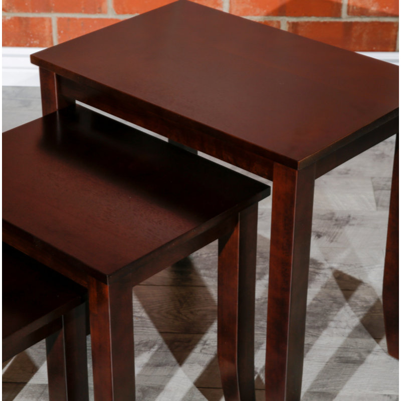 Ensemble de 3 tables gigognes 3 pièces, Brun