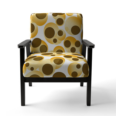 Hulten Velvet Geometric Armchair - Polka Dot Velvet Accent Chair
