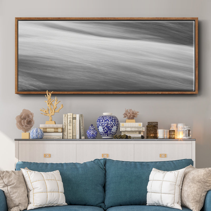 Panneau noir et blanc VI - Toile avec cadre, H 12 po x l 30 po
