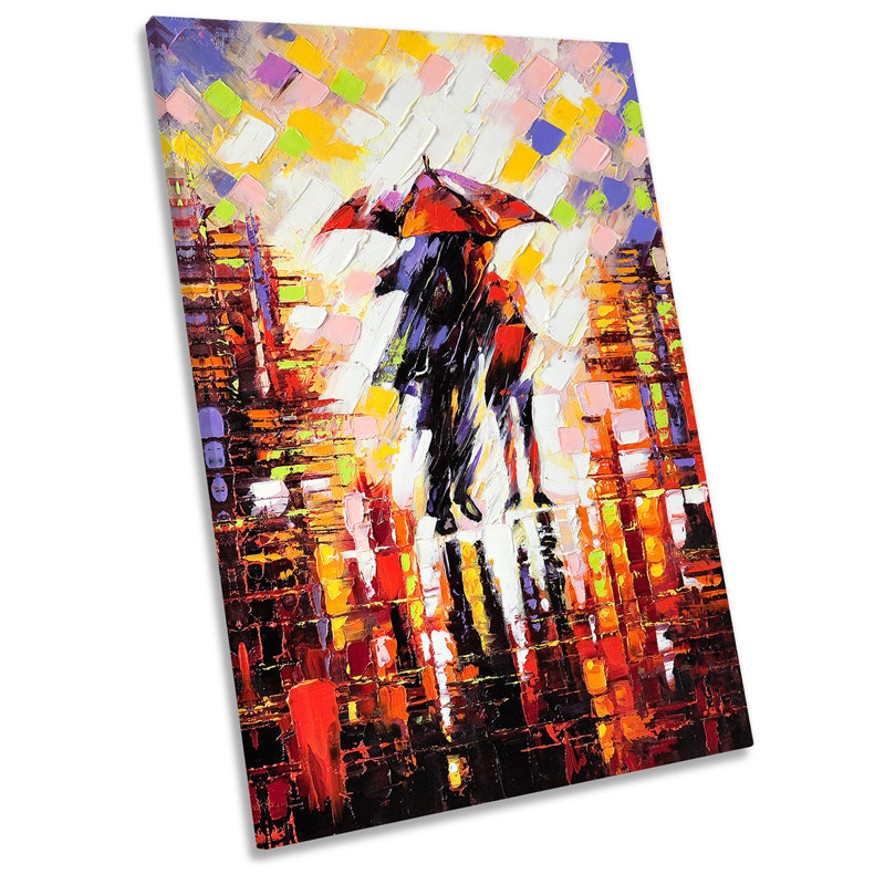 Abstract Umbrella City - Wrapped Canvas Painting, 61cm H x 40.6cm W x 2cm D