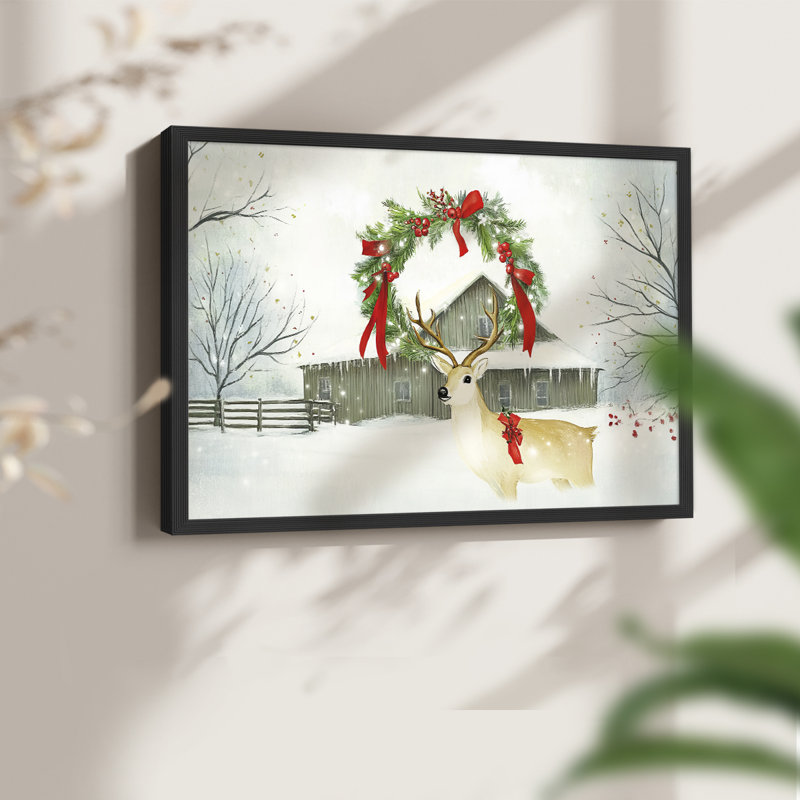 «Chirstmas Art» - CECLI - Reproduction encadrée - Restickable, H 22 po x l 28 po, Noir, noir, noir, noir
