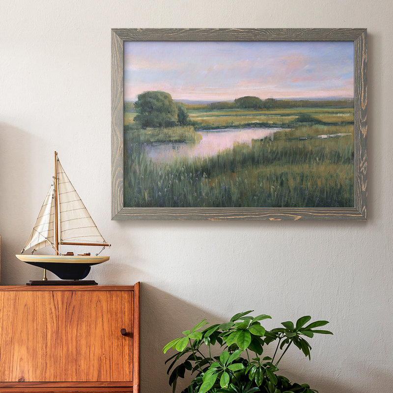 Spring Marsh I, reproduction d'art sur toile, Encadré gris, H 22 po x l 32 po x P 1,5 po