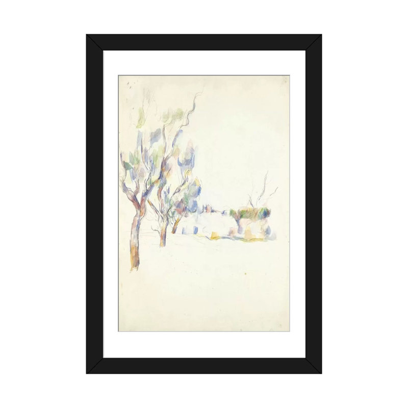 «Amandiers En Provence (Allee Du Jas De Bouffan) 1900» par Paul Cezanne, reproduction d'art sur toile, Blanc