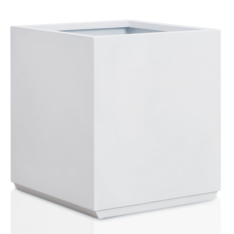 Metal Planter Box, 24" H x 21" W x 21" D, White