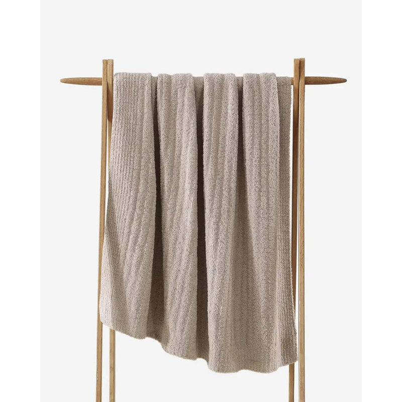 Ribbed Throw Blanket, Taupe