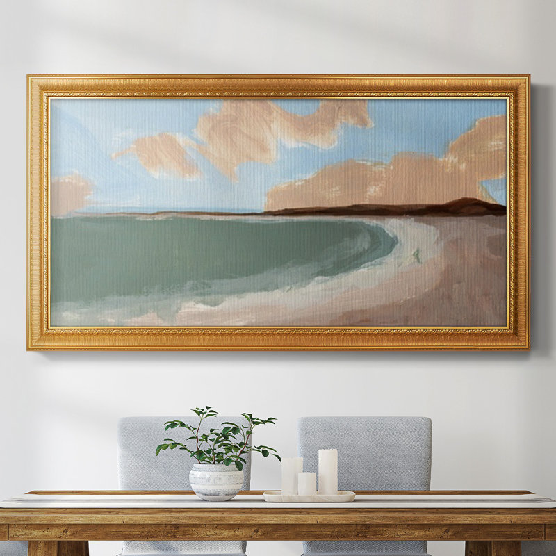 Toile encadrée de qualité supérieure Long Shore II - prête à être accrochée, H 25 po x l 45 po x P 1 po