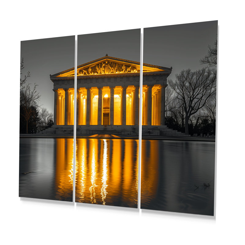 «Yellow Gray» jaune et jaune, Monument commémoratif de Lincoln, ensemble d'art mural, H 32 po x l 48 po x P 1 po