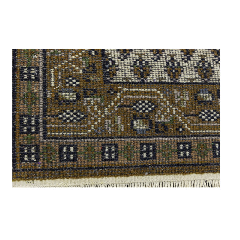 Tapis unique nouvel âge 2 pi x 3 pi Verville en crème / bleu / brun