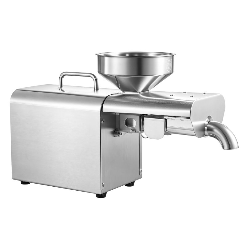 Oil Press Machine, 8.27 LBS/H Capacity, 750W Oil Extractor Machine, Automatic Electric Oil Maker for Home Commercial Use, 122℉–572℉ Hot Pressing for Peanuts Sesames Soybeans Almonds