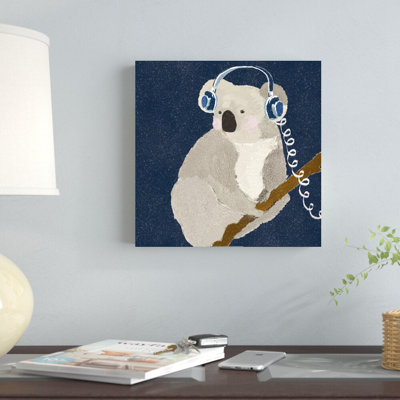 " Koala And Headphones " Painting Print