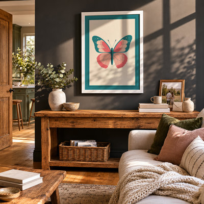 Geometric Butterfly Botanical - Framed Print