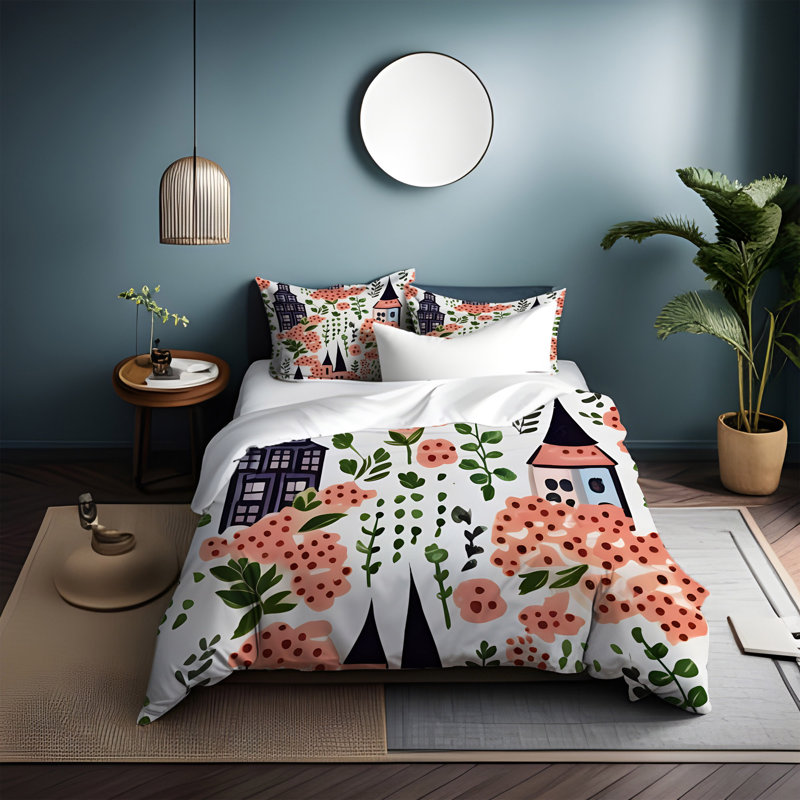 Polyester Abstract Duvet Cover, King Duvet Cover + 2 King Shams