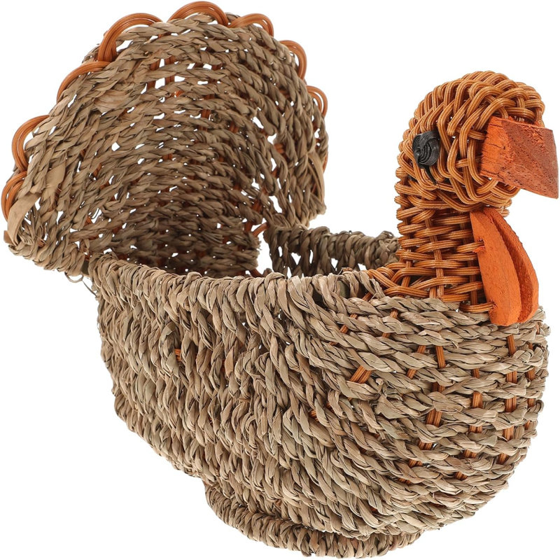 Batts Best Turkey Shaped Willow Bread Basket