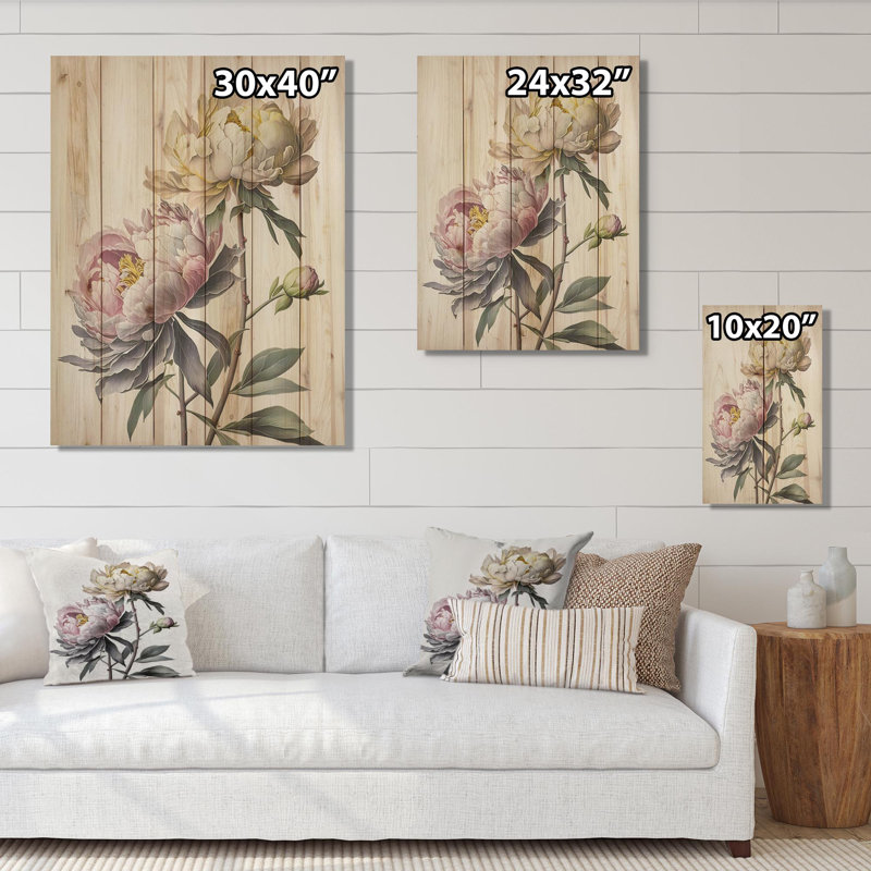 Fleur de dahlia I - impression sans cadre sur bois, H 32 po x l 24 po x P 1 po