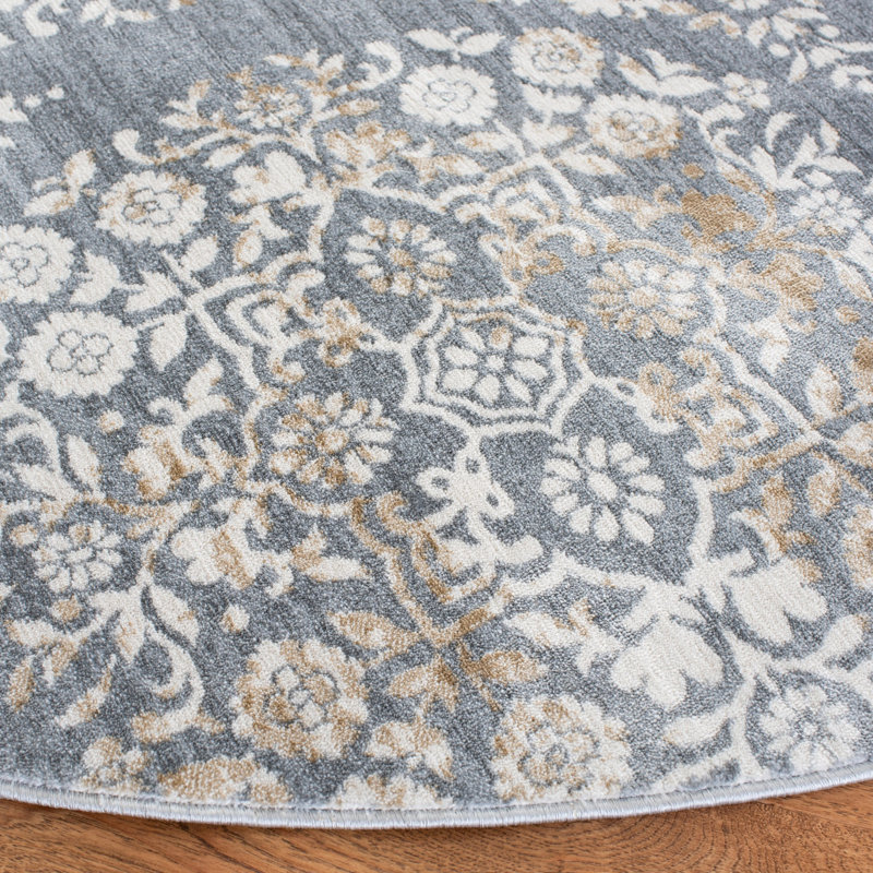 Tapis géométrique Isabella Performance, Rond 6 pi 7 po