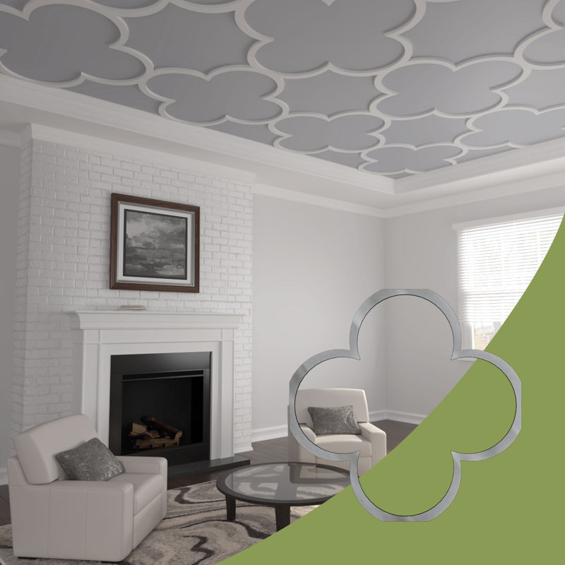 Panneaux de plafond décoratifs en acrylique 66, l 66 7/8 po x H 66 7/8 po x T 1/8 po, gris, 66.83" H x 66.83" W x 0.125" D