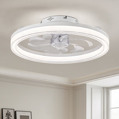 Demaury 20'' Flush Mount Dimmable Ceiling Fan with LED Lights