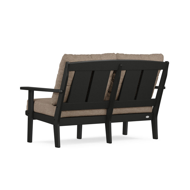 Mission Deep Seating Loveseat, Black, Spiced Burlap