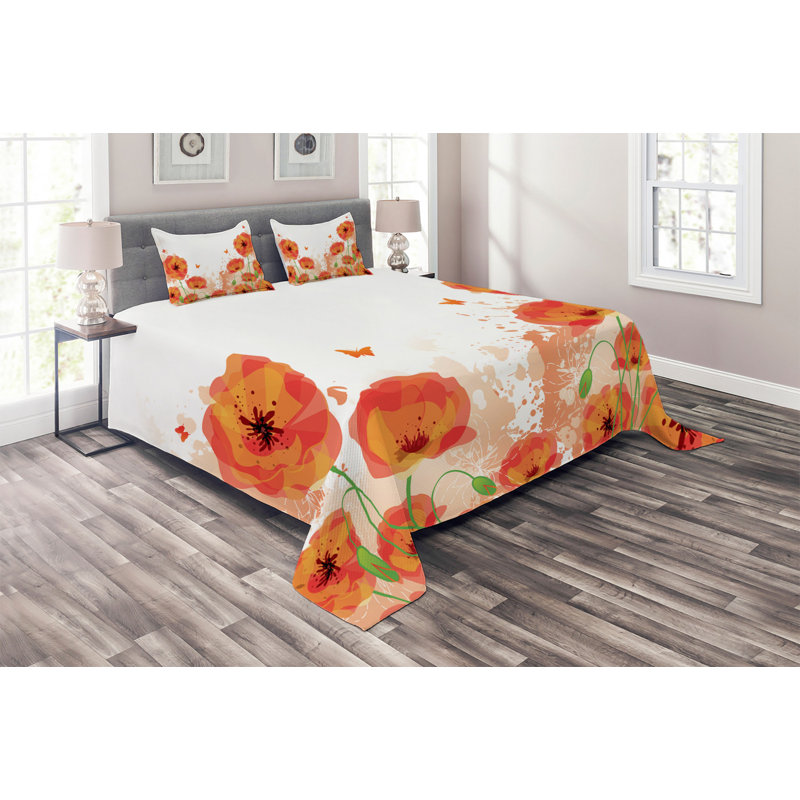 Poppy Farmhouse / Country Polyester Coverlet